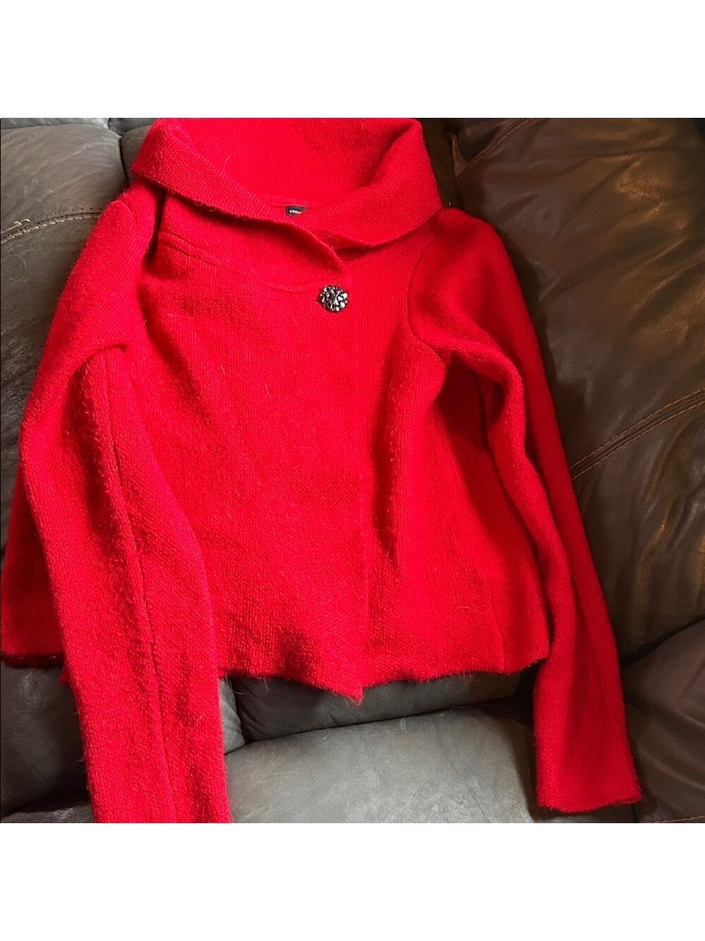Adrienne Vittadini Red Cowl Neck Sweater